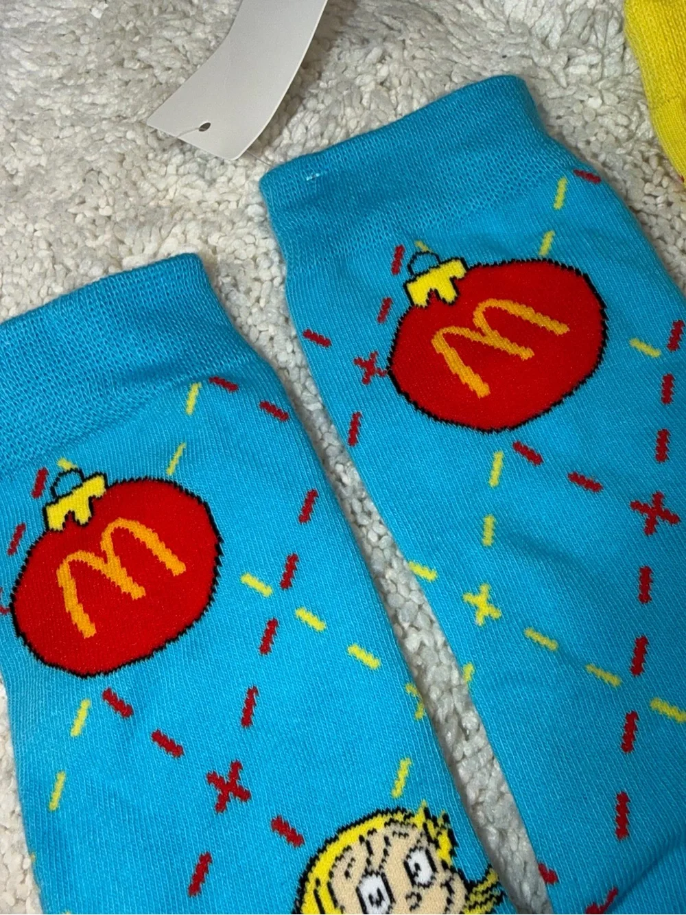 Dr. Seuss Blue & Yellow Novelty Cartoon Crew Socks McDonald’s